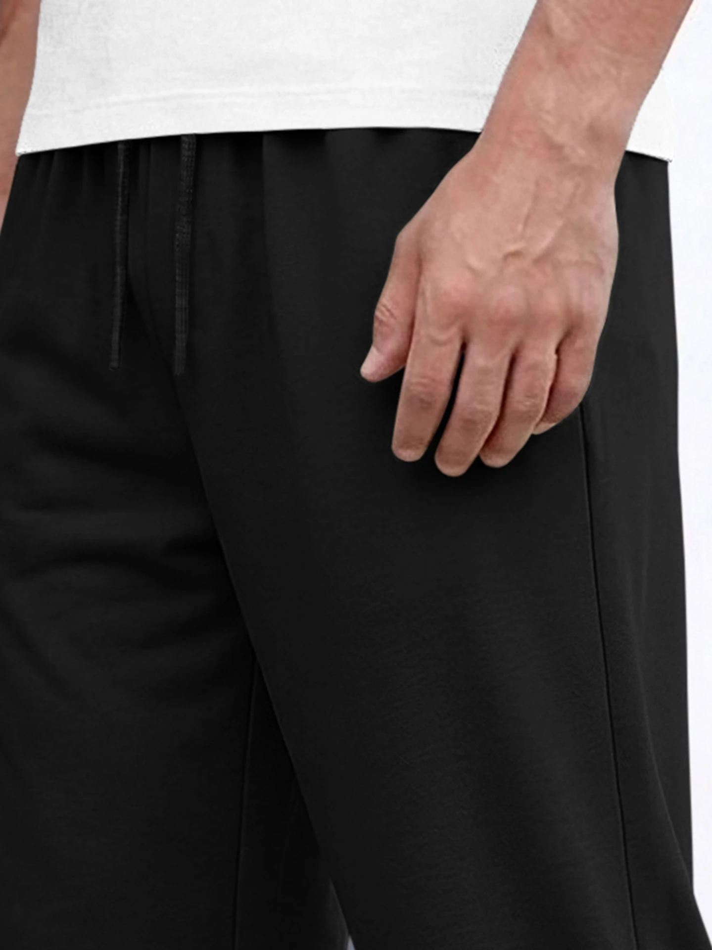 Men Solid Black Track Pants
