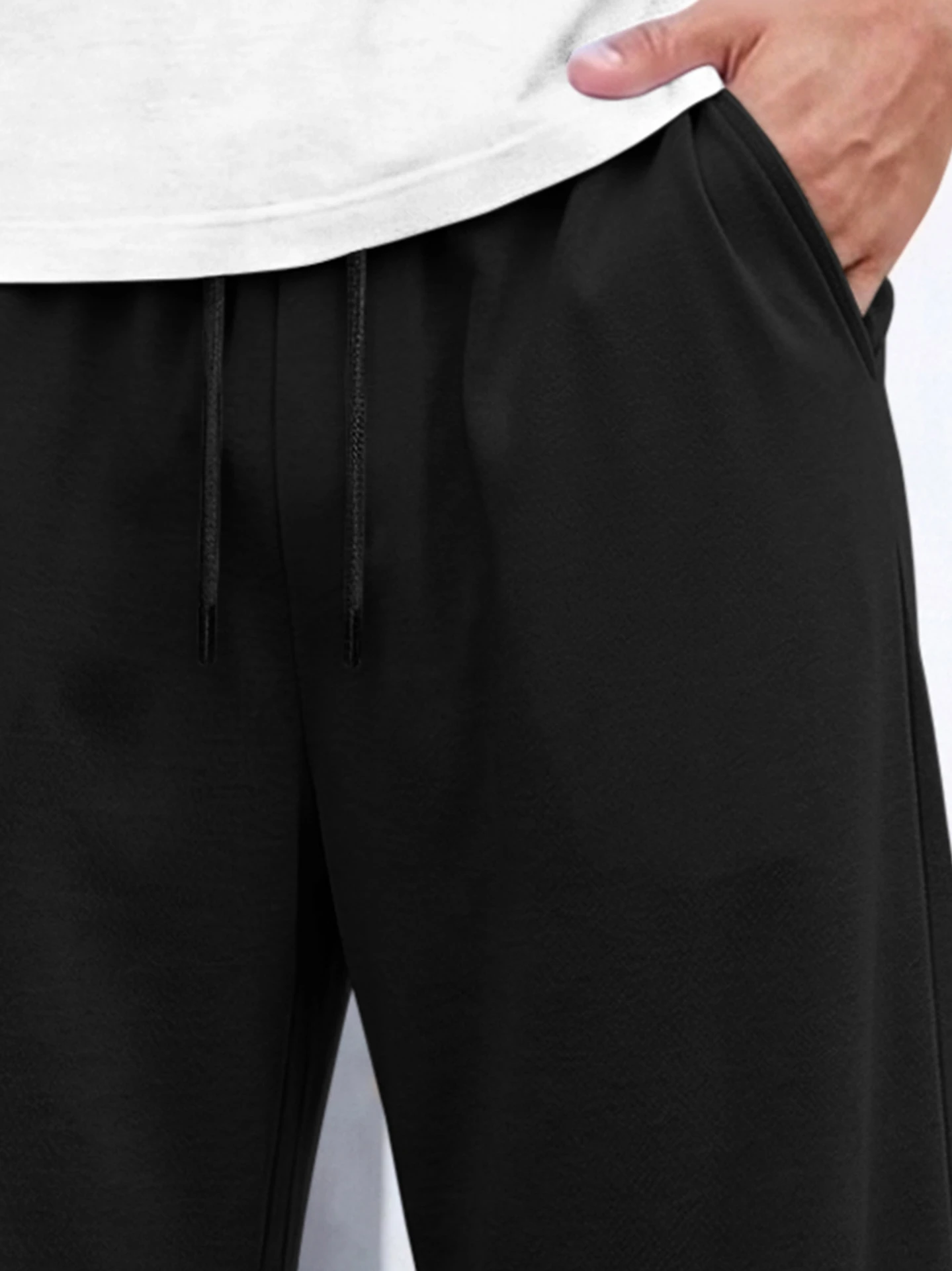 Men Solid Black Track Pants