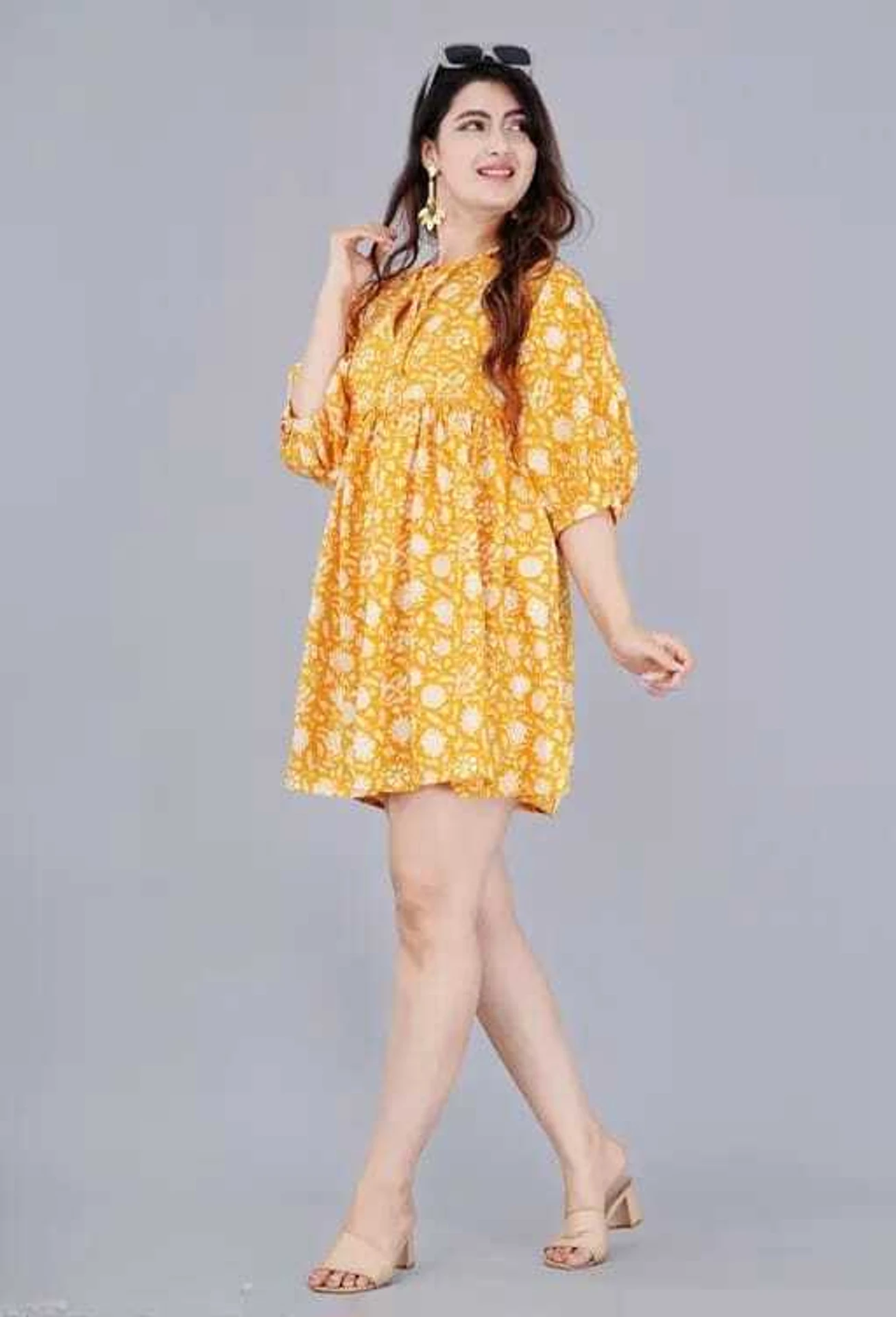 Women A-line Multicolor Above Knee/Mid Thigh Length Dress