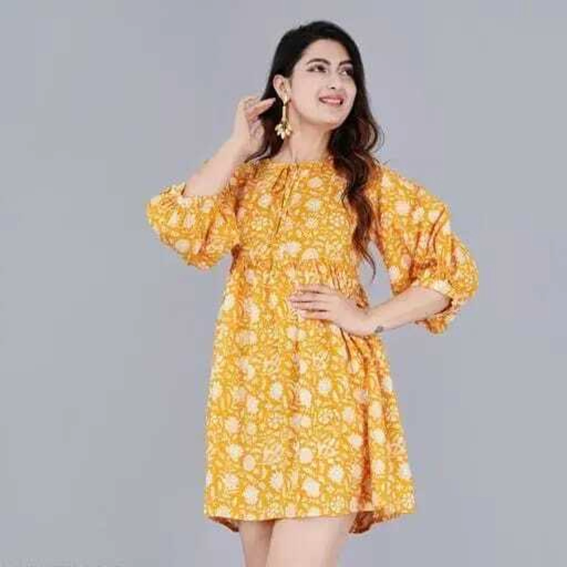 Women A-line Multicolor Above Knee/Mid Thigh Length Dress